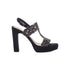 Sandali gioiello neri da donna con tacco 10 cm e strass Lora Ferres, Donna, SKU w042000420, Immagine 0